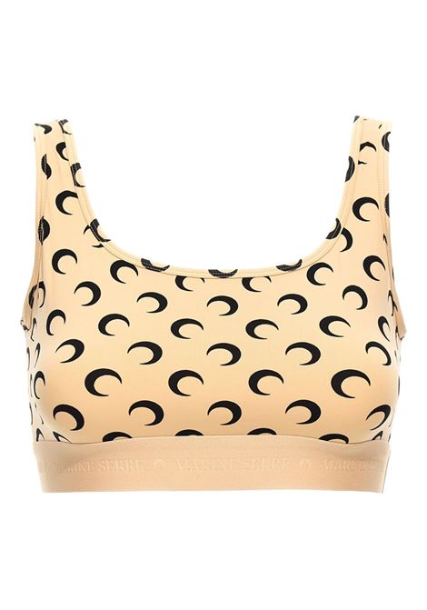 moon printed jersey sports bra beige and black MARINE SERRE | WUW055BCJER0001TA10